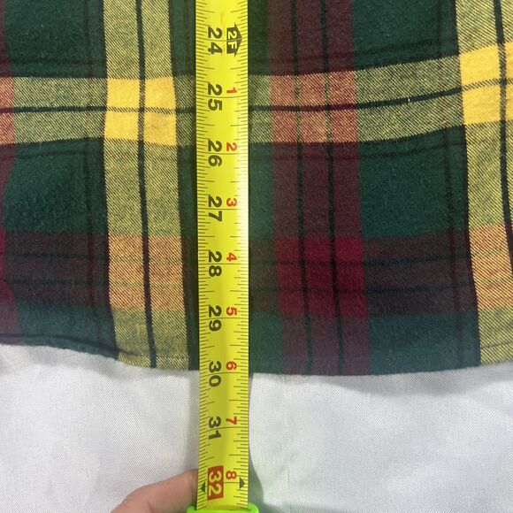 LL Bean Shirt Men's Red Green Scotch Plaid Flannel Traditional Fit Button Up Med - Picture 5 of 10